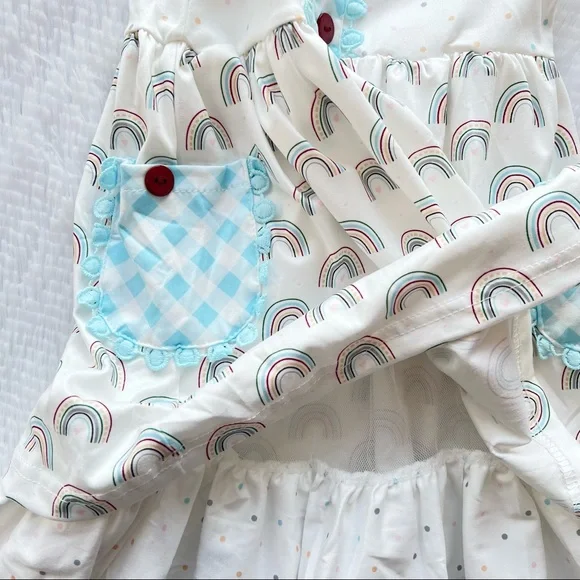 Girl Boutique White Rainbow Button Dress - Picture 3 of 3
